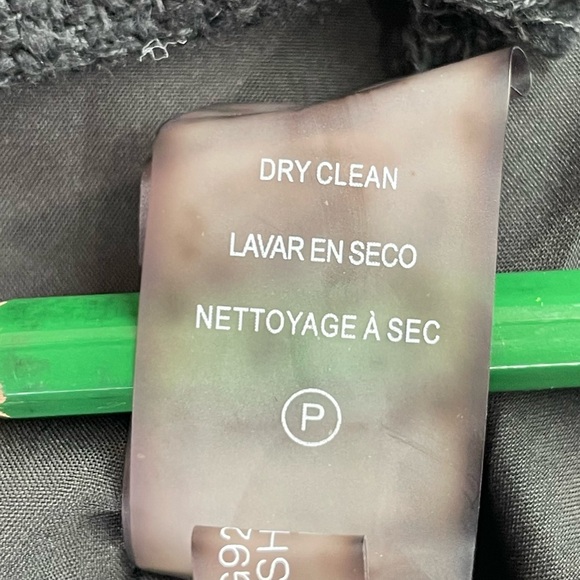 Karl Lagerfeld Fringe Mini Skirt Women's Size 2 Buckle Black Six Buttons Office - Picture 7 of 12